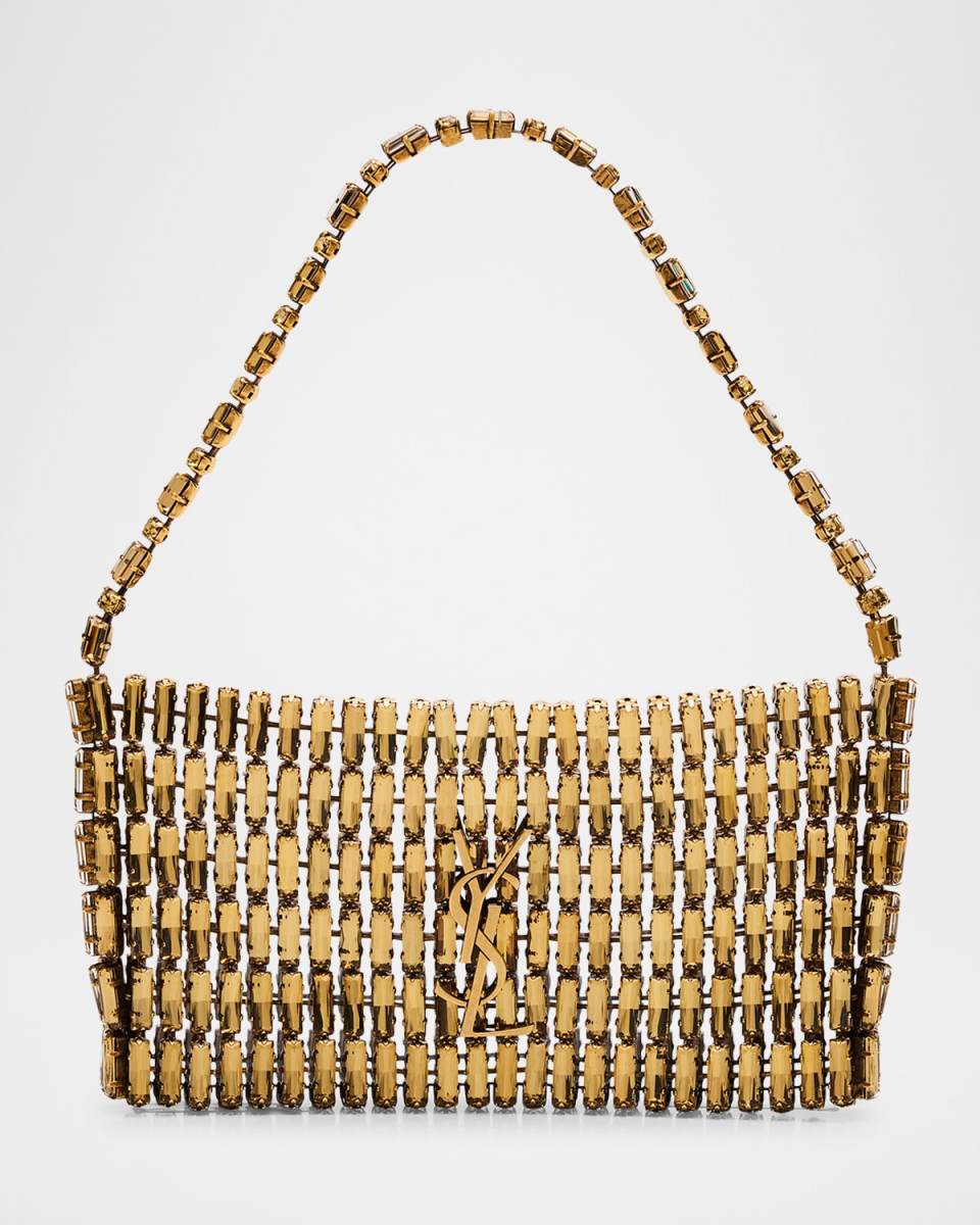 Mini YSL Evening Shoulder Bag in Beaded Brass